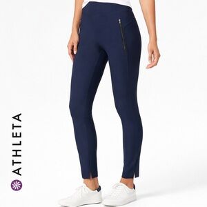 ATHLETA Stellar Tight Leggings Navy Blue Ankle Leggings with Zipper Small
